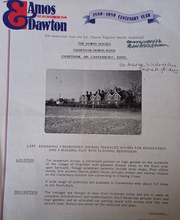 photo of estate agent's sale document.