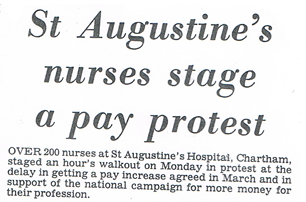 St Augustine's nurses stage a pay protest